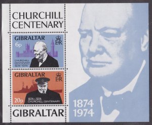 Gibraltar # 317a, Sir Winston Churchill, Souvenir Sheet, NH, 1/2 Cat.