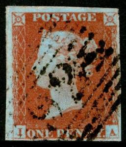 SG8, 1d red-brown, 4 MARGINS, USED. IA