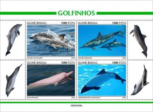 GUINEA BISSAU - 2023 - Dolphins - Perf 4v Sheet - Mint Never Hinged