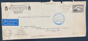 1929 Germany Graf Zeppelin LZ 127 North America Flight Cover to Chicago IL USA