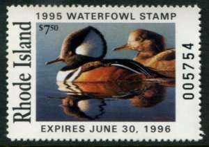 RI-7 US $7.50 Rhode Island Waterfowl Stamp, MNH