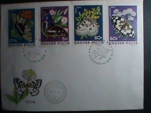 HUNGARY-FDC COVER-1974-SC#2317 COLORFUL BEAUTIFUL LOVELY BUTTERFLIES LARGE MNH