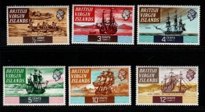 BRITISH VIRGIN ISLANDS SG295/300 1973 SHIPS DEFINITIVE SET WMK UPRIGHT MNH 
