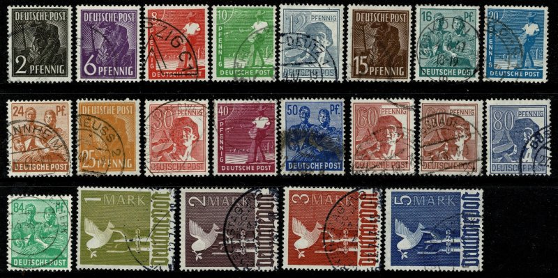 GERMANY ALLIED 1947-48 COMPLETE SET USED(VFU)  SG928-948 Wmk.230 P.14 SUPERB