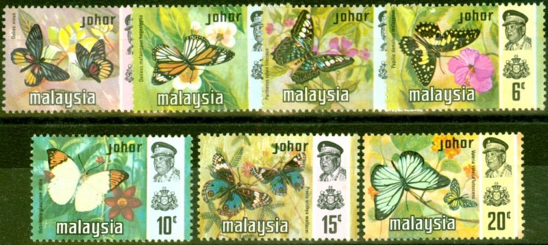 Johore 1971 Butterflies Set of 7 SG175-181 Very Fine MNH