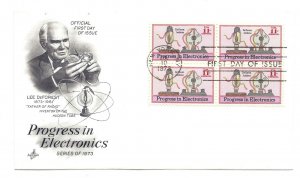 C86 11c Progress in Electronics ArtCraft block of 4 FDC