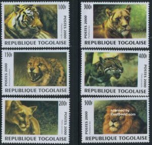 Togo 2000, Catlikes 6v, MNH