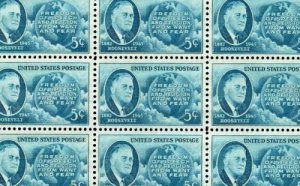 1946 - FDR & GLOBE - #933 Full Mint -MNH- Sheet of 50 Postage Stamps