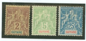 French Guiana #33/36/43 Unused Multiple