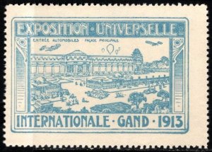 1913 Belgium Poster Stamp Universal & International Exhibition Ghent