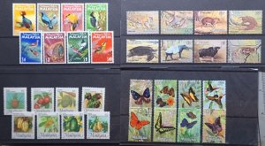 MALAYSIA BIRDS 1965 BUTTERFLIES 1970 FRUITS 1985 ANIMALS 1979 MNHOG