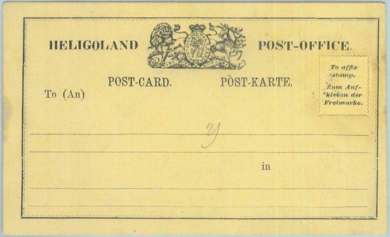 89242 - GERMANY Heligoland  - Postal History - STATIONERY Formular CARD H&G # 9