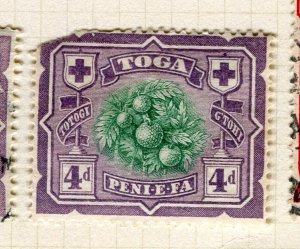 TONGA; 1897 early Jubilee pictorial issue fine used 1d. value, flaws