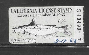 #Z3609 Used 1963 California Fishing Stamp