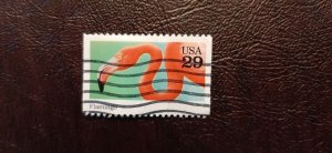 US Scott # 2707; used 29c Flamingo from 1992; XF centering; off paper
