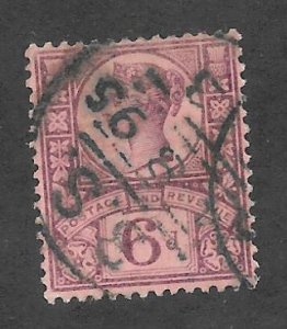 Great Britain Scott # 119 VF Used 6p Queen Victoria SON Cancel 2018 CV $18.75