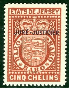 GB KGV Channel Islands JERSEY Revenue 5s JURE JUSTICIER (1922) Mint MNH 2WHITE16