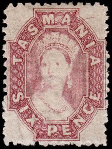 Tasmania Scott 32, Perf. 12 (1864) Mint H OG F-VF, CV $200.00 M