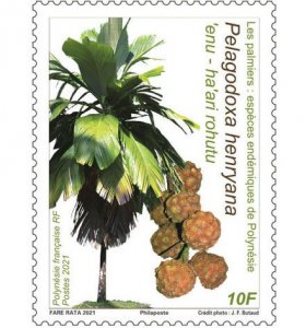 2021 Fr Polynesia Palm Trees (2) (Scott 1263-64) MNH