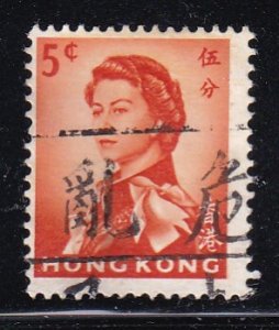 Hong Kong 1962 Sc 203 QEII 5c Used