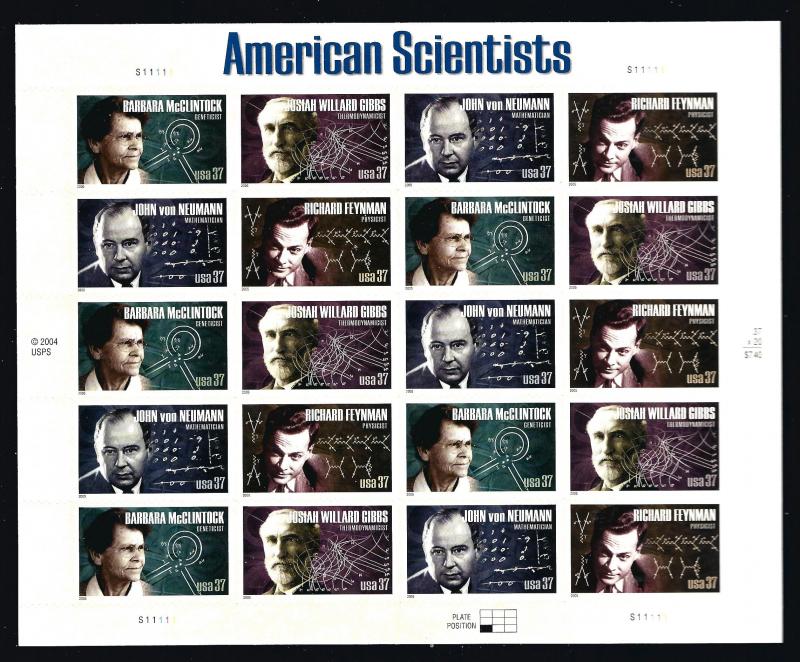 3909, 3909A,  P. O. FRESH PANE of 20, nice, MINT NH, SHIP $1.00