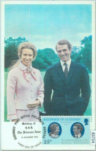 83724 - GUERNSEY - Postal History - MAXIMUM CARD -  1973  ROYALTY