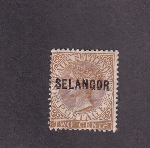 Selangor Scott # 6 F-VF OG previously hinged , remnant cv $ 200 ! see pic !