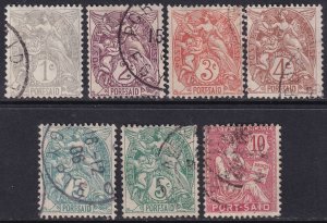 French Offices Port Said 1902 Sc 18-23 partial set used low values