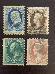 US Stamps - SC# 156 - 159  - Used - SCV = $49.75