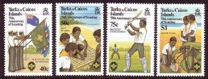 TURKS CAICOS 512-515 NH '82 Scouting Year $5.50