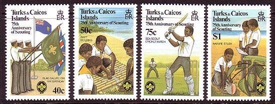 TURKS CAICOS 512-515 NH '82 Scouting Year $5.50