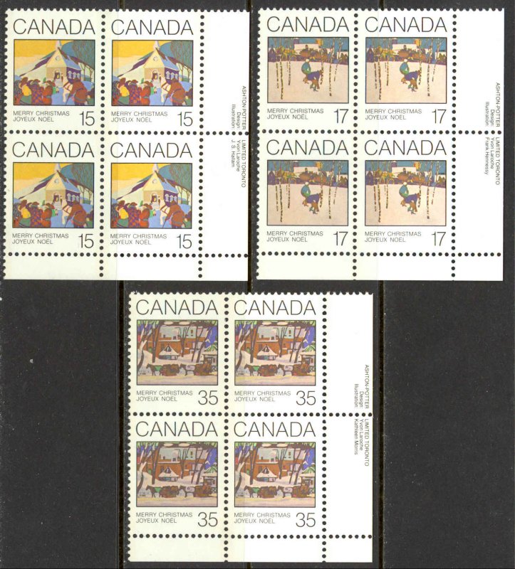 Canada Sc# 870-872 MNH PB LR 1980 15c-35c Christmas