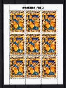 Burkina Faso 1996 Butterflies Mini-Sheetlets 9 Perf (36) MNH