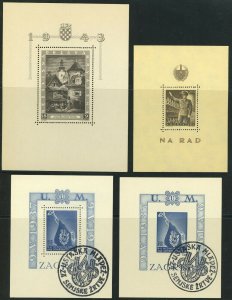 CROATIA WWII German Occupation Postage Souvenir Sheet Block Stamp Collection MNH 