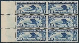 #C10 BLOCK OF 6 - MINT OG NH -- UPPER LEFT STAMP SUPERB GEM -- BQ7703