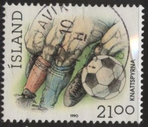 Iceland 701 (used) 21k sports: soccer (1990)