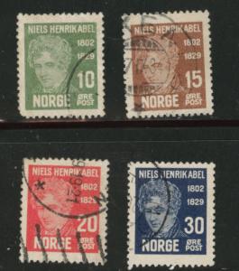 Norway Scott 145-48 used 1929 stamp set CV$5.45