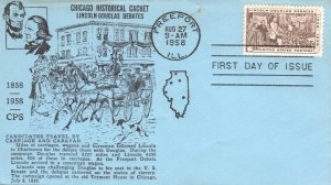 1115  4c  LINCOLN DOUGLAS DEBATES - Chicago Philatelic Historical Society cachet