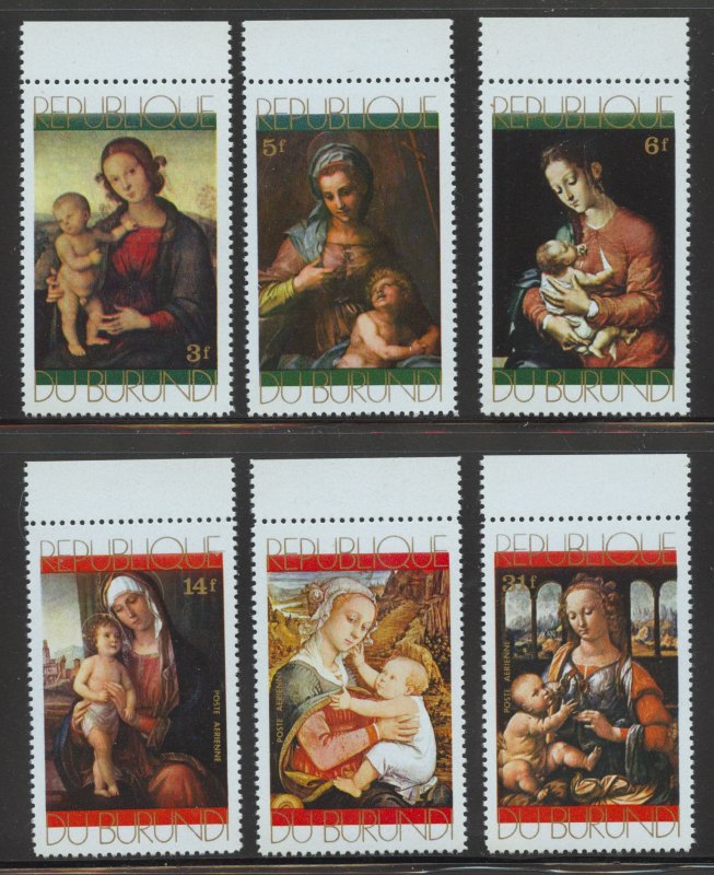 Burundi Scott C153-C155 MNHOG- 1971 Christmas Paintings - SCV $2.90