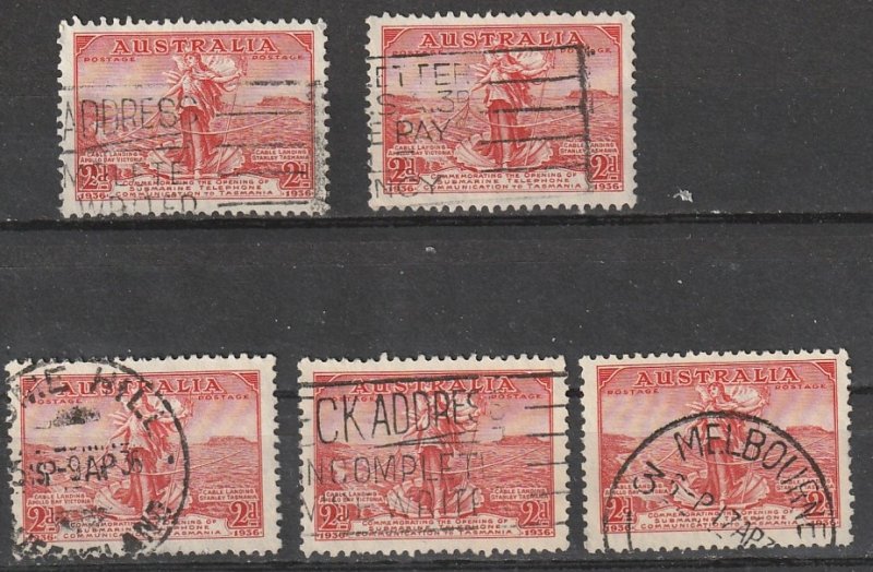 #157 Australia Used lot of 5  lot#200102-14