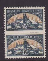 South Africa-Sc#107- id9-unused og NH 1&1/2p pair-Gold Mine-1948-