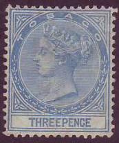 Tobago SC# 2 Queen Victoria, 3p, perf 14, Mint no gum