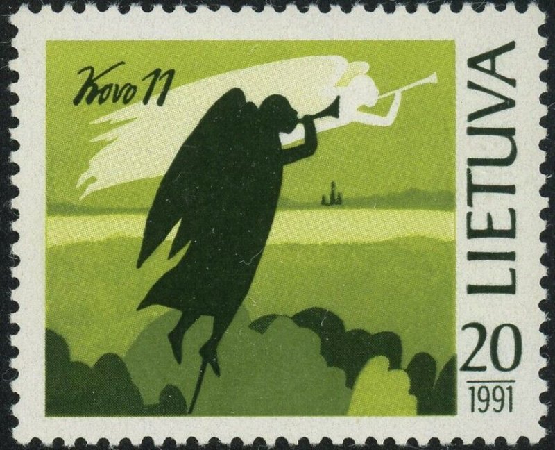 Lithuania #389 Declaration of Independence 20k Postage Stamp 1991 Europe MLH