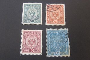 Austria 1916 Sc 155,7,8,160 FU