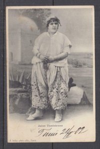 TUNISIA, 1902 ppc. Jewish Girl, 5c. Tunis to Austria.