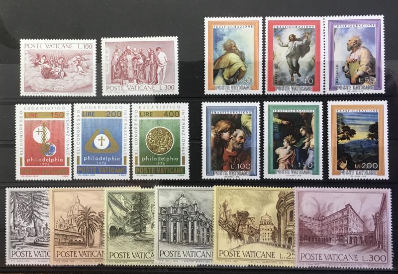 Vatican 1976 sc 590-606 complete year mnh
