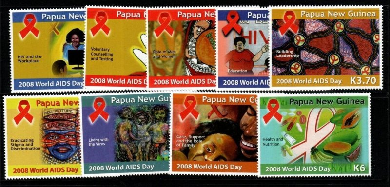 PAPUA NEW GUINEA SG1275/83 2008 WORLD AIDS DAY MNH