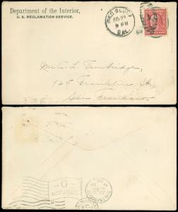 1909 RED BLUFF CA, DEPARTMENT OF THE INTERIOR U.S. RECLAMATION SERVICE C/C, ENCL