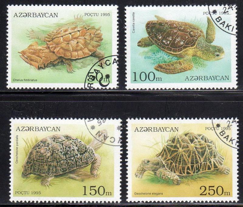 Azerbaijan 520-23 - CTO-NH - Turtles - scv $2.20