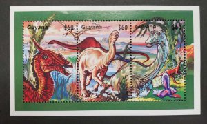 Guyana 1996 - Dinosaurs Mini Sheet of 3 Stamps - MNH